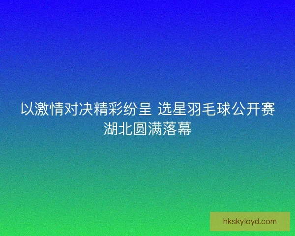以激情对决精彩纷呈 选星羽毛球公开赛湖北圆满落幕
